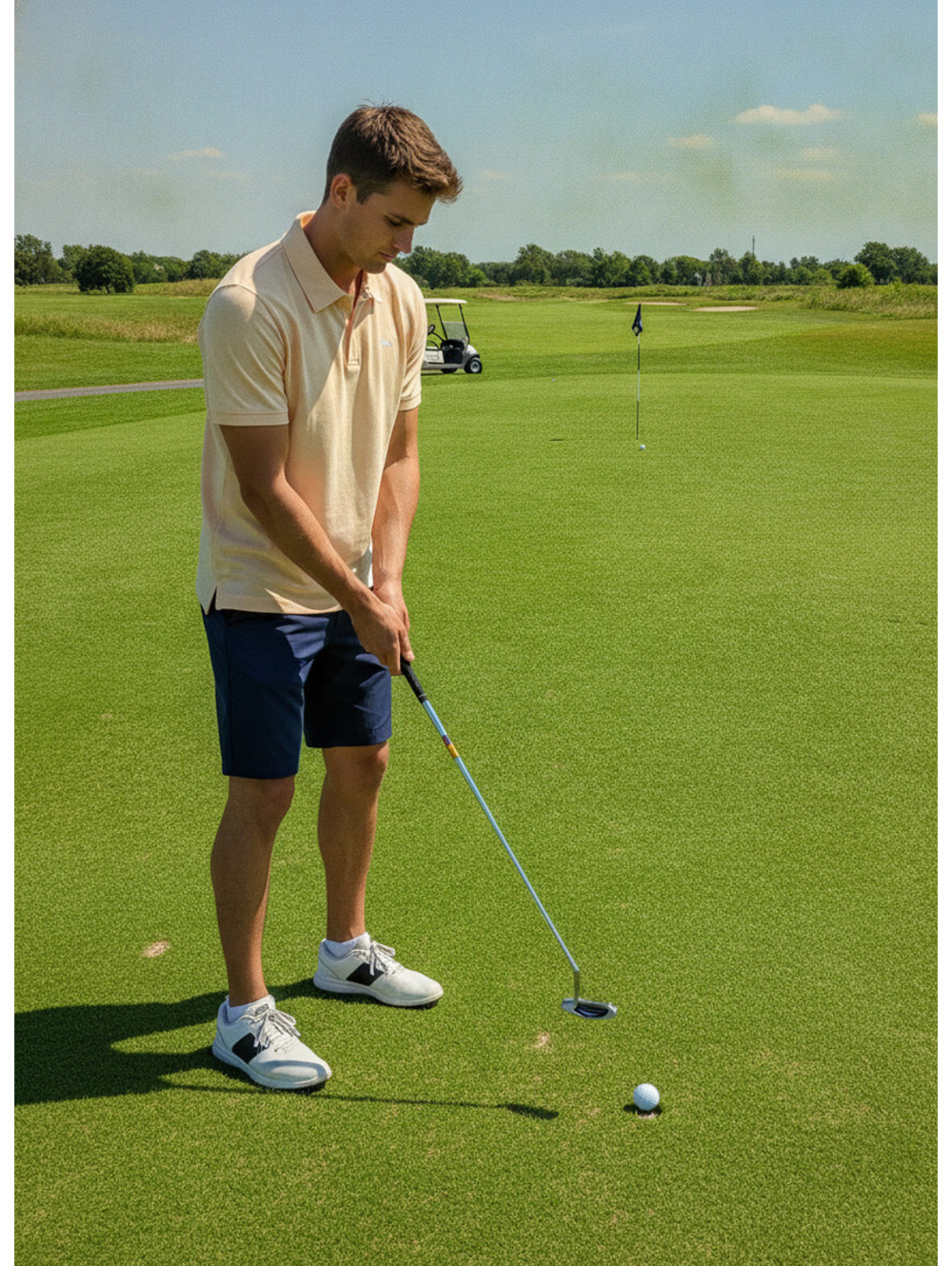 Puma Peach Short Sleeve Polo Shirt